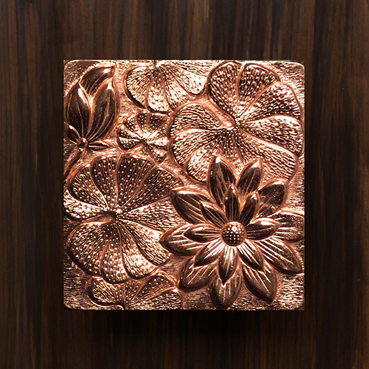 Lotus Door Handle in Copper by Sahil & Sarthak